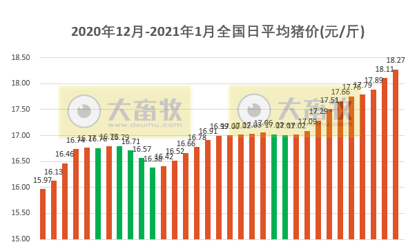 2021.01.02-猪价十连涨，2020中国畜牧业50强出炉，大商所正式公布生猪期货合约，广东去年前11月查获冻品走私量4.3万吨增九成，海南生猪存栏量恢复近八成