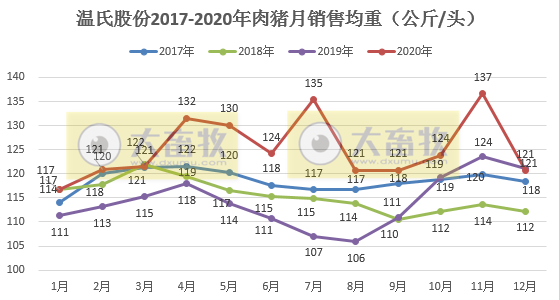 温氏2020年生猪销售数据，销量同比减少近50%，自2015年以来最低量