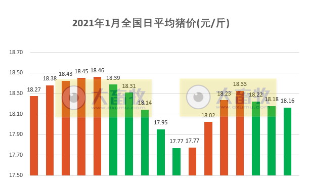 2021.01.18-今日猪价西南下跌，2020年GDP首次突破100万亿元，猪肉产量下降3.3%，生猪存栏增长31%，益生种猪2021年产能释放，网友提问牧原产能和出栏为何不匹配