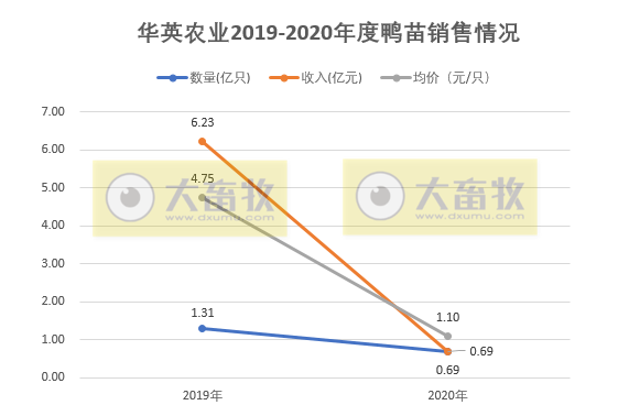 华英农业2020年鸭苗销售收入同比减少89%