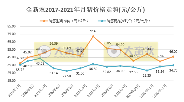 金新农1月生猪销量环比下降近半