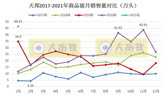 天邦股份：1月生猪销量同比增长近3倍，创历史新高