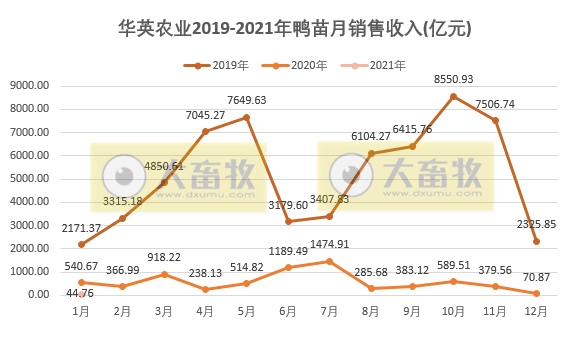 华英1月鸭苗销售同比下降9成多