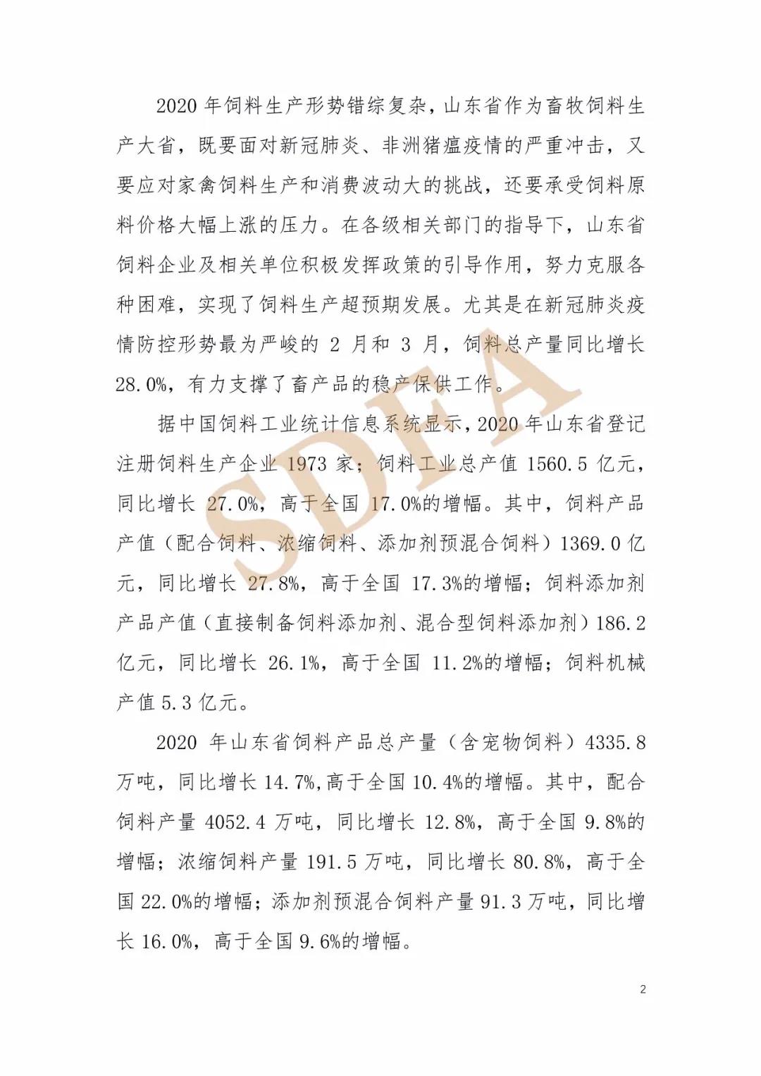 2020年山东省饲料产业形势分析