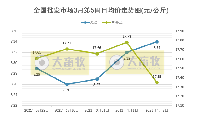 2021年3月第5周家禽产品价格