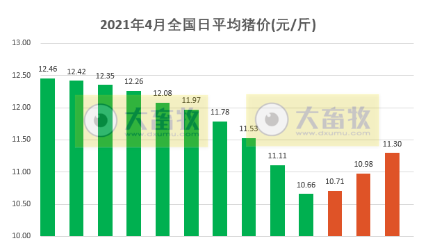 2021.4.13-今日猪价全线上涨，均价突破11元，这轮上涨能持续多久？1季度生猪屠宰量增39%，大北农1季度生猪销量同增2倍多