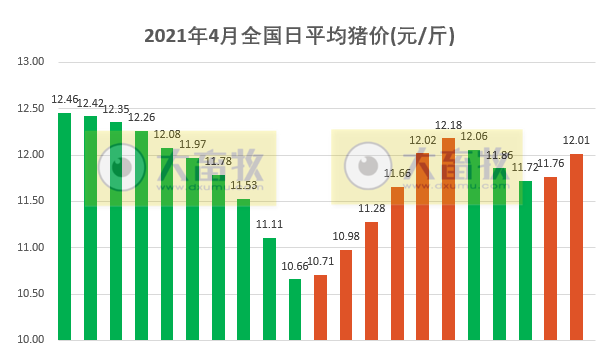 2021.4.21-今日猪价全面飘红，官方预测今年生猪出栏6.13亿头新增近1亿头，1季度全国猪饲料产量超3千万吨同增76%，大北农去年净利同增近3倍猪养殖毛利率超52%