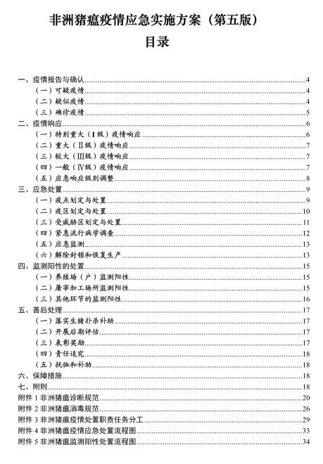 最新出炉！农业农村部发布《非洲猪瘟疫情应急实施方案（第五版）》，来看看新增或修改哪些内容？
