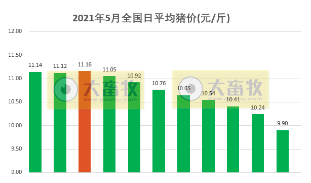 2021.5.11-今日猪价跌破10元大关,东北进入8元时代,猪肉价格连跌15周,新希望终止2021年股权激励计划,东瑞4月单头生猪均价超3500元