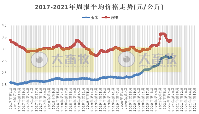2021.5.16-今日猪价继续下行,仔猪和二元母猪价格也继续下降,饲料上涨,自繁自养也要亏损了,但仍不要忘记做好高温高湿季节的防患工作