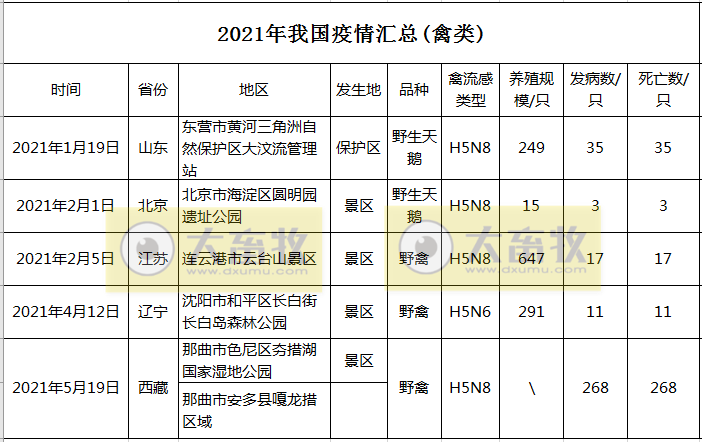 西藏那曲市发生2起野禽H5N8亚型高致病性禽流感疫情