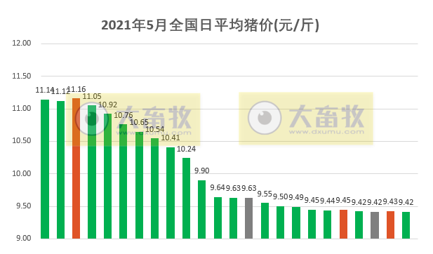 2021.5.24-今日猪价震荡下行，分析师说猪市早已跌进成本线，需及时调整策略；继新希望后天邦也终止2021年股票激励计划，高管将增持公司股票