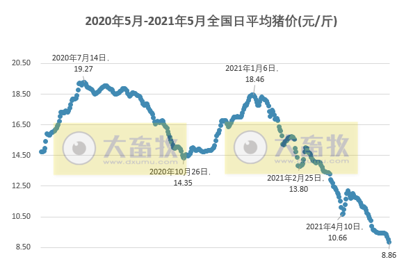 2021.5.29-今日全国生猪均价跌破9元大关,专家说猪价有望反弹但幅度不会太大,和平东瑞公司高床生态养殖项目建成投产