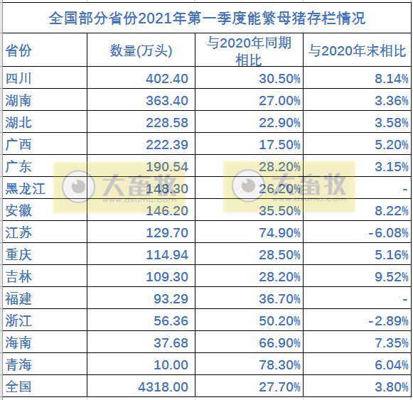 官宣:原定三年恢复生猪生产目标已经提前完成了!一季度数据可见端倪