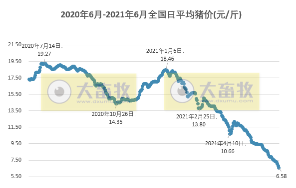 2021.6.20-今日猪价再创新低，已有养猪人在淘汰母猪现象，5月全国猪肉进口量同环比均下跌，中国畜牧业协会发起倡议做好节本增效措施