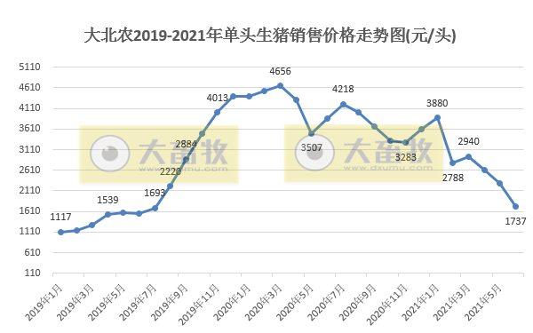 大北农：单头生猪销售均重连涨4个月，上半年生猪销量同比增长157%