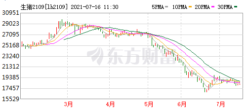 2021.7.16-今日猪价继续震荡下行，有2地跌破7元，豆粕价格上涨5%，四川生猪存栏4452万头同增34%，新希望上半年预亏30亿同降200%