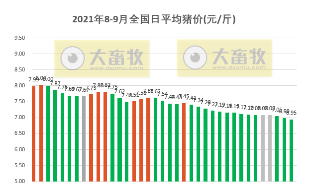 2021.9.6-今日猪价时隔2个月再次跌破7元,新一轮环保督察开始有猪场被清理,牧原8月生猪销量较单月最高少90万头,香港出现一例野猪非瘟疫情