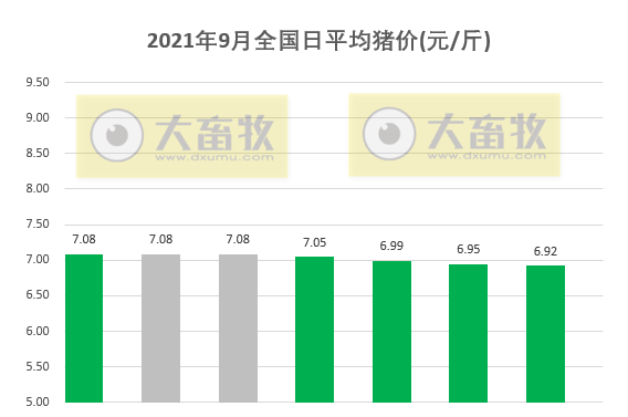 2021.9.7-今日猪价3涨13跌，养猪头均亏656元预计或继续下滑，温氏种猪与安佑签订合作协议，唐人神要在广东做大产业规模，正虹8月生猪销量环增83%