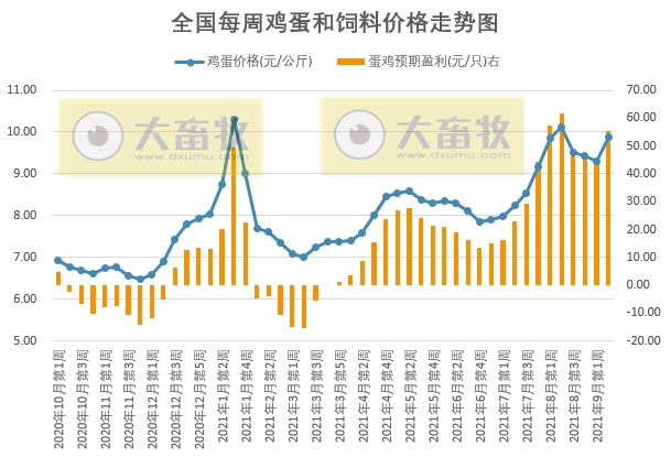 发改委最新数据:2021年9月第2周猪粮比价、猪料、鸡料、蛋料比价情况——养猪连亏17周,肉鸡由盈转亏,一只蛋鸡预赚55元