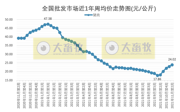 2021.11.13-今日猪价上涨，创下近4个多月最高价，猪肉价格连涨5周，中小养殖户去产能减缓，南阳出台15项措施支持牧原