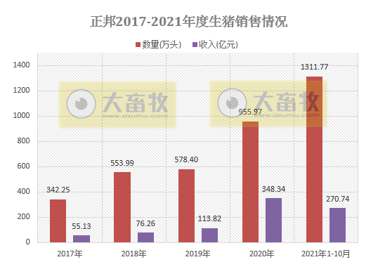 正邦科技:10月低价抛售仔猪,商品猪低至5.3元/斤,单月收入近21个月新低