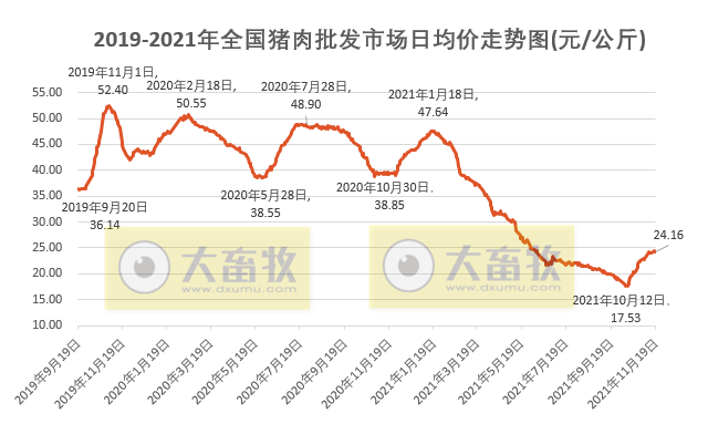 2021.11.20-今日猪价全国多地平稳，西南下跌，猪肉价格连续上涨6周，天邦上半年经营冒进行为原来是这样的