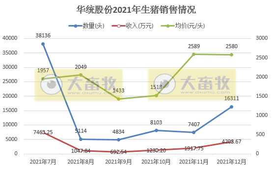 华统股份2021年度生猪和家禽销售情况