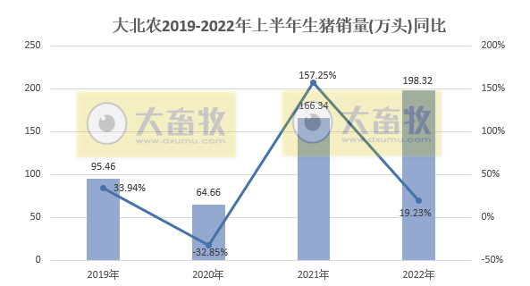 大北农2022年6月及上半年生猪销售情况