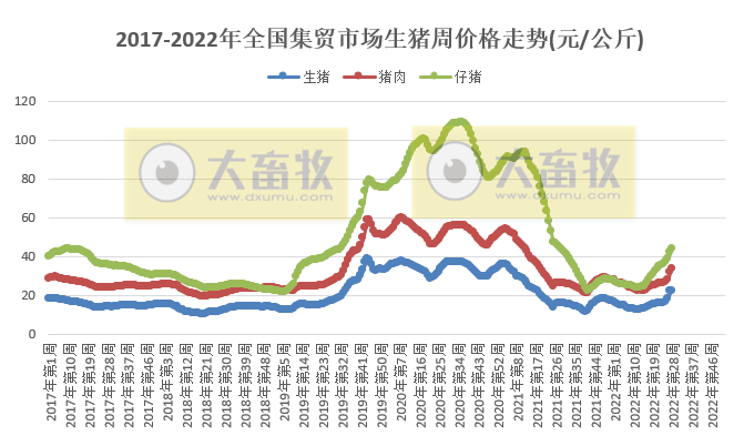 2022.07.20-今日猪价大多省继续上涨，仔猪价格连续16周上涨，涨至近1年内最高价；河南、四川和湖北上半年生猪数据出炉