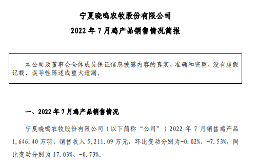 家禽行业冰火两重天！温氏、立华和湘佳等9家上市家禽企业2022年7月家禽销售情况