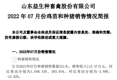 牧原、温氏和正邦等19家上市猪企2022年7月生猪销售情况