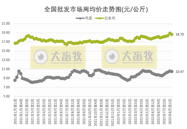 仔猪价格下降、家禽和牛羊上涨——2022年8月第2周畜牧业产品价格及走势
