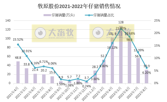 19家上市猪企2022年8月生猪销售情况汇总
