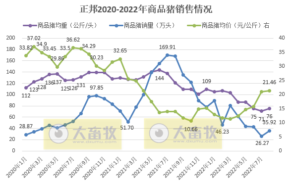 19家上市猪企2022年8月生猪销售情况汇总