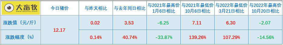 2022.11.19今日猪价