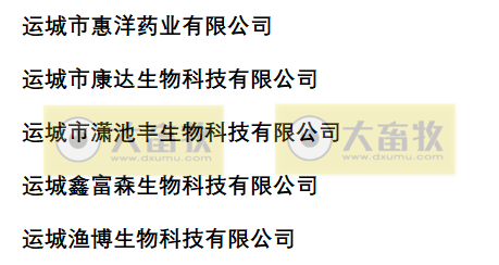 山西兽药生产企业名录(2022年版)