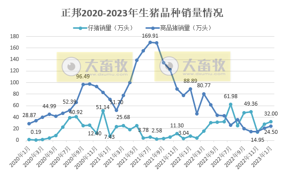 17家上市猪企2023年1月生猪销售情况汇总