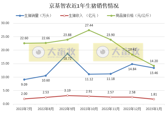 17家上市猪企2023年1月生猪销售情况汇总