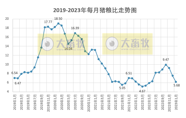 2023年1月生猪规模养殖和散养盈亏情况