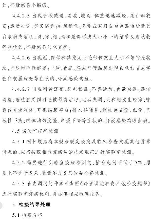 最新版《家禽产地检疫规程》（2023年4月1日起实施）
