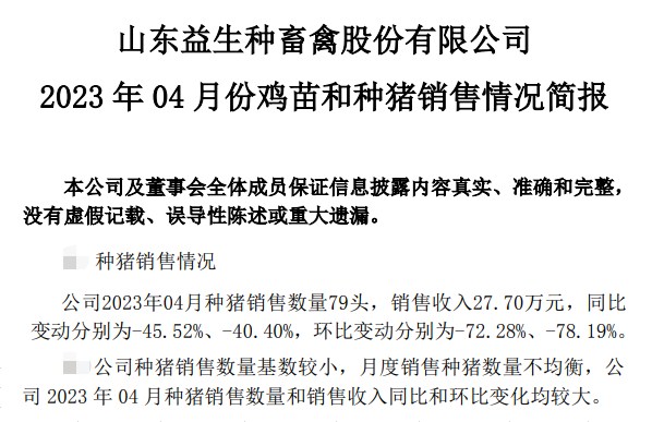 19家上市猪企2023年4月生猪销售情况汇总