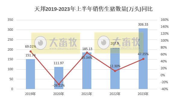 天邦食品：上半年生猪销量306万头同增47%，6月仔猪销量创历史新高
