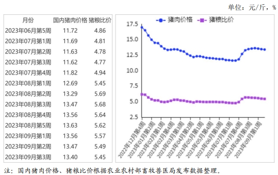 2023年9月国内和国际猪肉市场行情分析——猪肉月价格小幅上涨