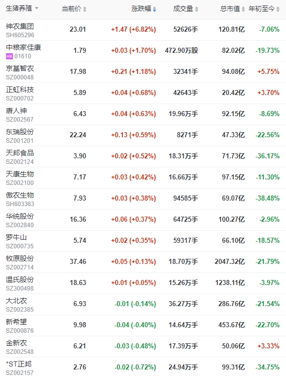 2023.11.14今日猪价