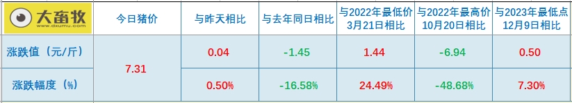 2023.12.19今日猪价