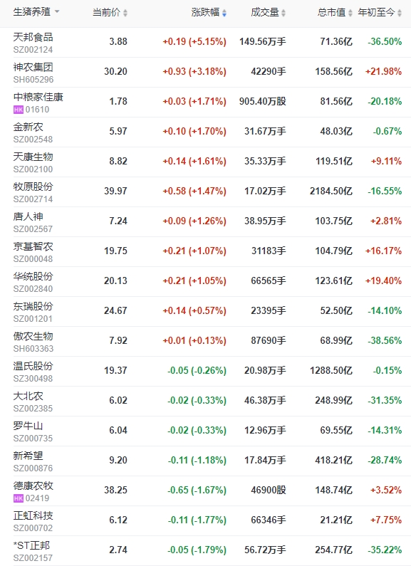 2023.12.19今日猪价
