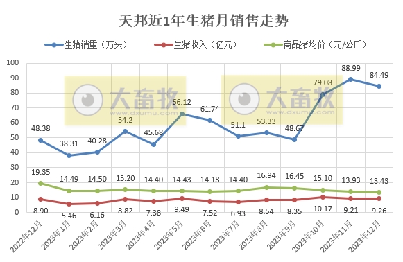 天邦食品：2023年度生猪销量突破700万头收入97亿元，均创历史新高