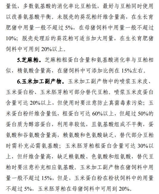 官方发布《猪低蛋白低豆粕多元化日粮配制技术要点》