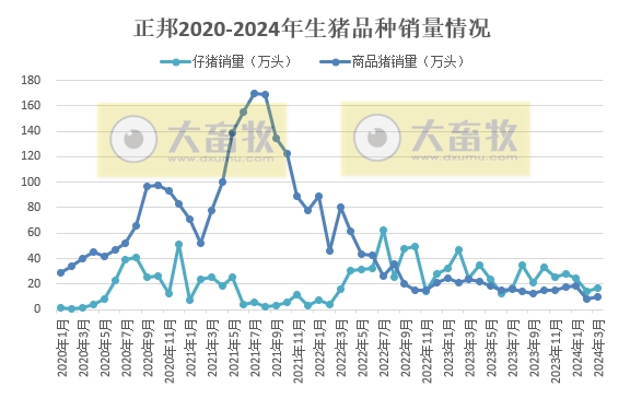 正邦、中粮和傲农2024年3月及1季度生猪销售情况